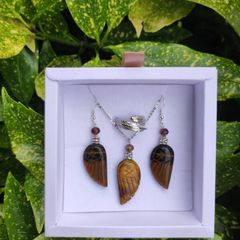 Handmade Feather Gemstone jewellery set