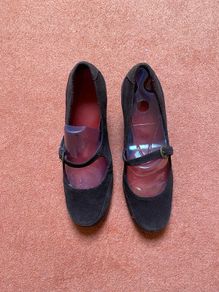 Aerosols Brown Suede Wedge Mary Jane Shoes