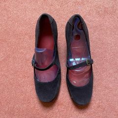 Aerosols Brown Suede Wedge Mary Jane Shoes