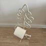 Vintage Freestanding Toilette Paper Holder White Image 4