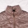 Per Una Bronze Beige Brown Metallic Quilted Puffer Vest Zip-Up Bodywarmer Gilet Size S Image 4