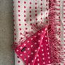 Foxford lambswool pink heart throw / rug Image 3