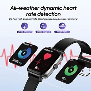 Smart Watch, 1.69" Ultra Retina Screen Fitness Tracker, All-day Heart Rate and Blood Oxygen Monitoring, Over 110+Sport Modes with IP67 Waterproof, 12mm Ultra-Thin Alloy Body for iOS Android (FREE POSTAGE)