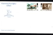 1990 Guernsey Card with Europa Commemorative stamps with Stamp Worlds London 90 logo noting presented by Stamp Magazine