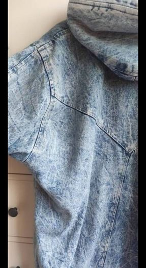 Rare True Vintage 80s/90s Acid Wash Denim Coat. Made in Britain. Sherpa fleece lined.