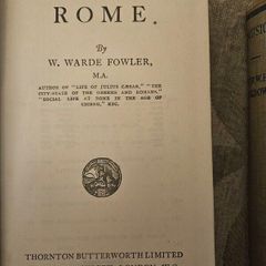 Rome. By W. Warde Fowler. The Home University Library. 1932 Hardback In Good Condition. See Photos For Same.