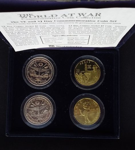 The VE and VJ Commemorative (4) Coin Set - The World At War Commemorative Set - 1995