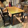 Solid Wood Dining Table (120 x 79 cm) & Matching Black Chairs Image 2