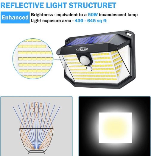 Solar Security Lights Outdoor Super Bright Wireless 178 LED Solar Wall Lights 270 Degree Wide Angle Solar Motion Sensor Lights IP65 Waterproof Outside Solar Powered Flood Lighting for Fence Garden 4 Pack (FREE POSTAGE)
