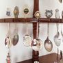 Souvenir spoons on 3-tier wall-mounted souvenir spoon display rack   36spoons Image 7