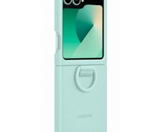 Original Samsung Galaxy Z Flip 6 Smartphone Silicone Case Mint Green