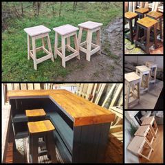 Handmade rustic stools