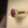 9ct Gold Oval Ruby and Moissanite Petite Dress Ring Image 8