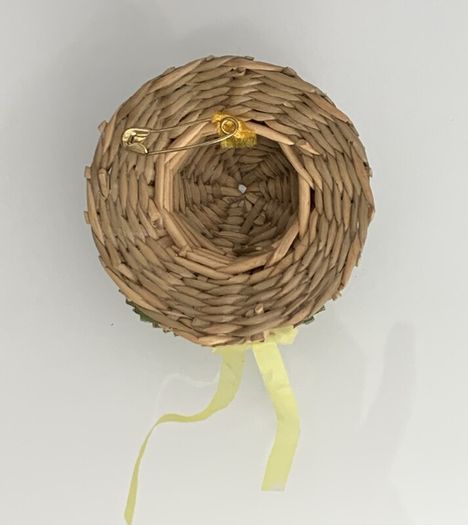 Vintage Wicker Hat Brooch