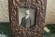Art noveau embossed copper photo frame