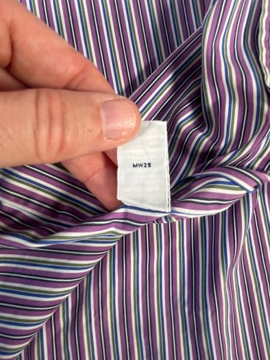 Ralph Lauren Button Down Shirt - Size XL -Striped Classic Fit - Purple Blue