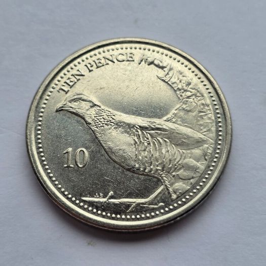 Gibraltar 10 Pence Barbary Partridge Bird