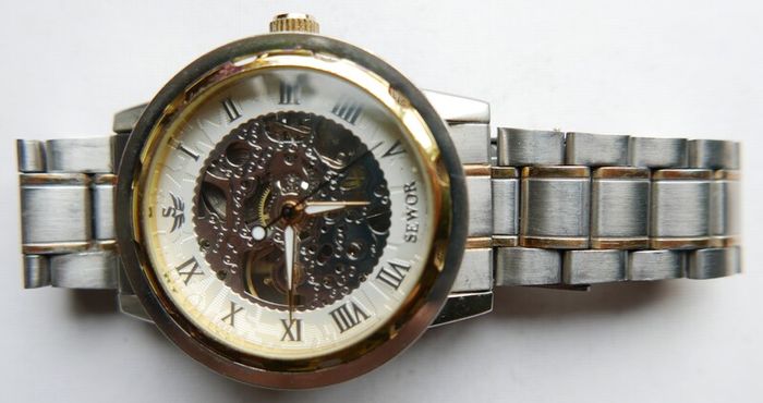 Men's Sewor Skeleton Mechanical  Watch