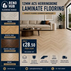 12mm AC5 Herringbone Laminate Flooring | Premium Quality