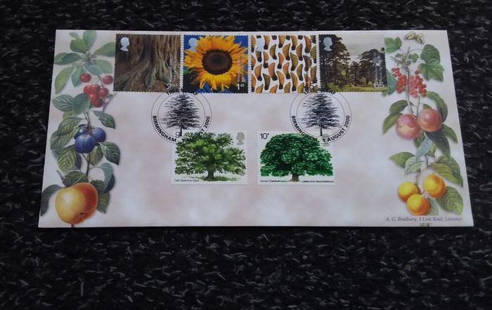 Great Britain Stamps : Tree and Leaf - First Day Cover , 2000
