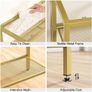 3-Tier Gold Console Table, Tempered Glass Sofa Table, Narrow Side Table, Modern Hallway Table, for Living Room, Foyer, Hallway, Bedroom, Metal Frame, Sturdy, Gold Image 4