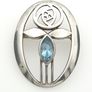 925 Vintage Kit Heath Designer Silver & Blue Topaz Brooch Image 3