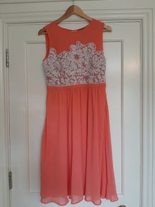 Peach White Dress - Warehouse Size 12