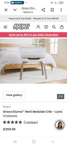 graco eluma bedside nest rocking crib