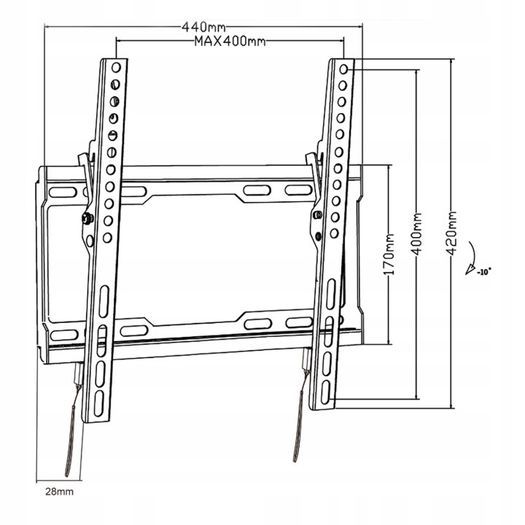 Tv Bracket Wall Mount Flat Tilt 32-70"