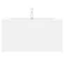 Sink Cabinet with Built-in Basin White Chipboard Image 4