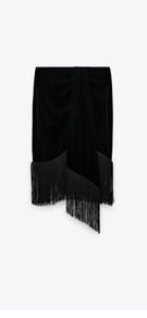 Fab Zara velvet mini skirt with fringing