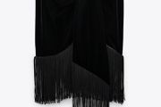 Fab Zara velvet mini skirt with fringing