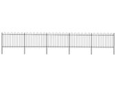 Garden Fence with Hoop Top Steel 8.5x1.2 m Black