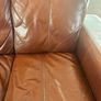 Brown leather 3-seater sofa Image 4