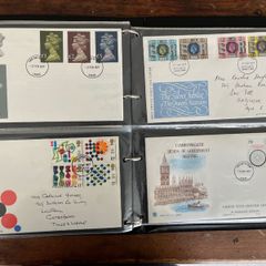 Collection of 80 UK First Day Cover stamps 1970 to 1979 in album with 10 extra pages