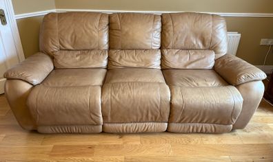 Leather Reclining Sofa & Armchair