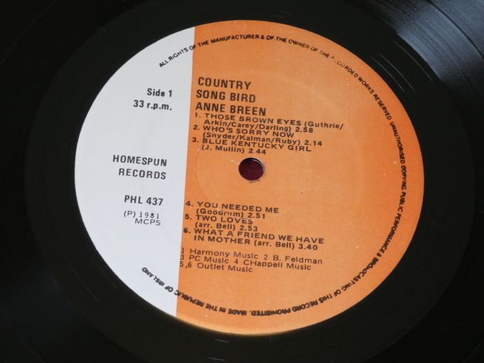 Ann Breen Country Song Bird 1981 Irish Pressing Lp