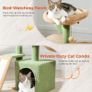 Road Cactus Cat Tree With Scratching Pad and Hammock Cat Tower With Condo, Small Cat Tower Comfy Basket For Indoor Cats, 80cm Green Image 2
