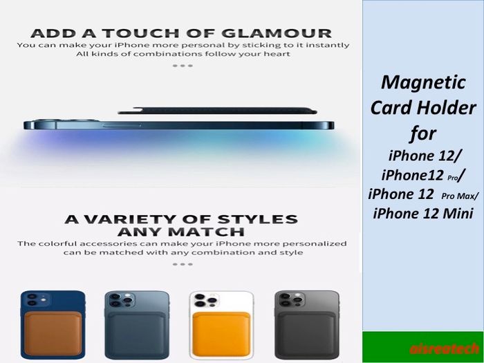 Magnetic Card Holder For iPhone 12 Mini/ iPhone 12/ iPhone 12 Pro/ iPhone 12 Pro MAx
