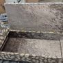 Newly upholstered Edwardian ottoman chaise lounge with plush velvet-lined interior. Image 5