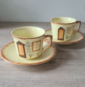 Cottage Ware Cups Saucers x2