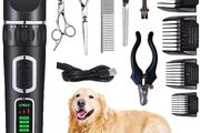 Dog Clippers, Dog Grooming Clippers, Rechargeable, 3-Speed, Cordless, Low Noise Grooming Kit for Dog Cat and Other Pets