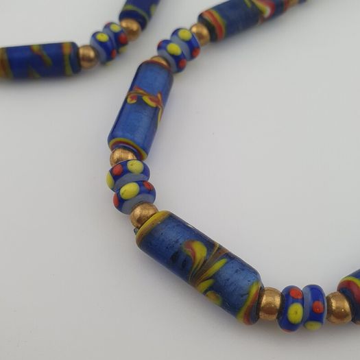 Vintage Venetian Style Floral Glass Beads Necklace