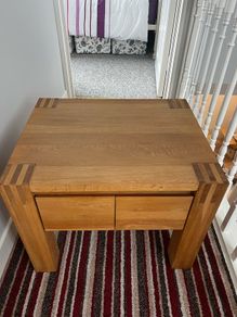 Pair of Large Oak Bedside Tables with 2 Drawers