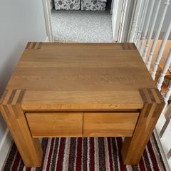 Pair of Large Oak Bedside Tables with 2 Drawers