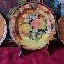 3 Piece Antique Hose St. Pottery 8.5 Inch Diameter Orchard Gold Starter / Salad / Breakfast Plate Made in England Image 8