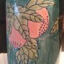 15" Early 20th Century Chinese Hand painted Cylinder Vase Image 3