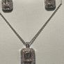 Sterling silver Jewellery set Pendant and earrings White & Pink Cubic Zirconia in Two Tone Image 4