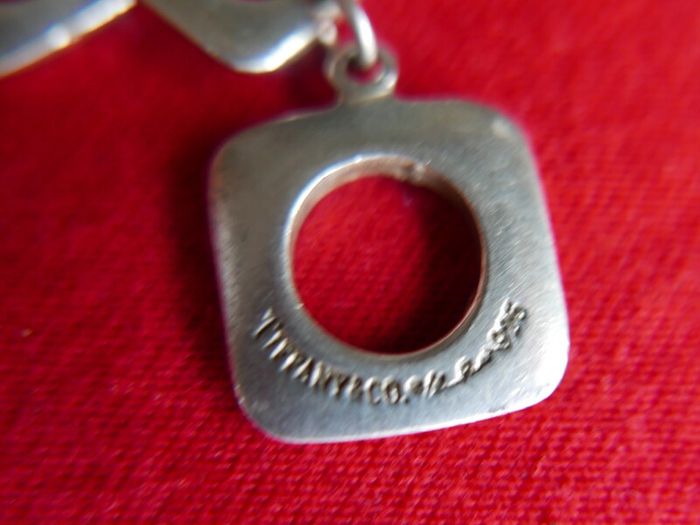 Vintage Tiffany & Co Sterling Silver 925 Cushion Link Bracelet Toggle length 8" 27,05g