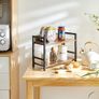 2-Tier Spice Rack Industrial Counter Shelf Desktop Storage Organizer Standing Seasoning Rack for Countertop Kitchen Office Living Room Desktop Rustic Brown Image 6